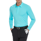 メンズ フィラ 長袖シャツ（ラペルカラー、アイスブルー）