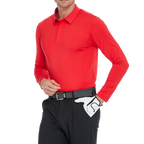 Men's Fila long-sleeved collared shirt (red)