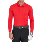 Men's Fila long-sleeved collared shirt (red)
