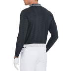 Men's Diamond Pattern Knit Jacquard Long-Sleeve Top (Black)