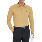 Men's Soft Gloss Long-Sleeved Collared Top (Tao Huang)