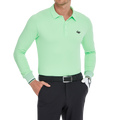 メンズ ソフトライト ラペル ロングスリーブ トップス (リリーグリーン)