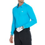 Men's Soft-Light Lapel Long-Sleeve Top (Turquoise Blue)