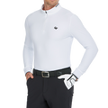 Men's Matte Brushed Elastic Fabric Stand Collar Long Sleeve (White)