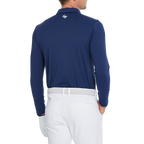 Men's high-density breathable lapel long-sleeved shirt (royal blue)