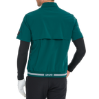 メンズ軽量・防風・撥水加工半袖トレンチコート（ダークグリーン）