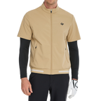 メンズ軽量・防風・撥水加工半袖ウィンドブレーカー（カーキ）