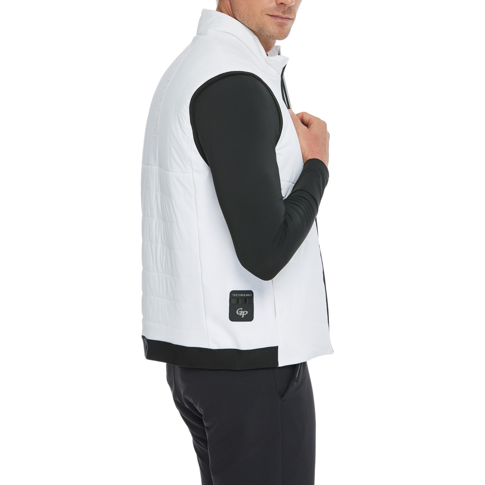 Men's Thick, Padded, Warm Vest (White)