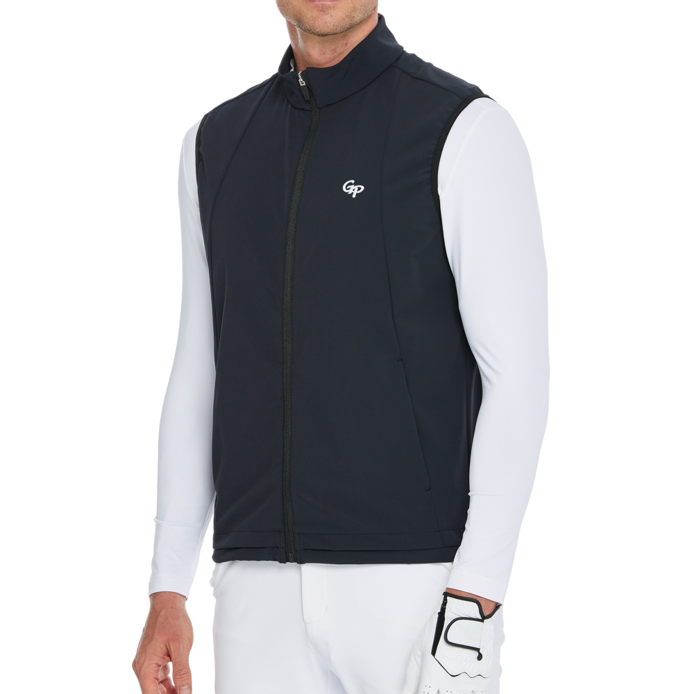 Men's lightweight windproof and water-repellent vest (black)