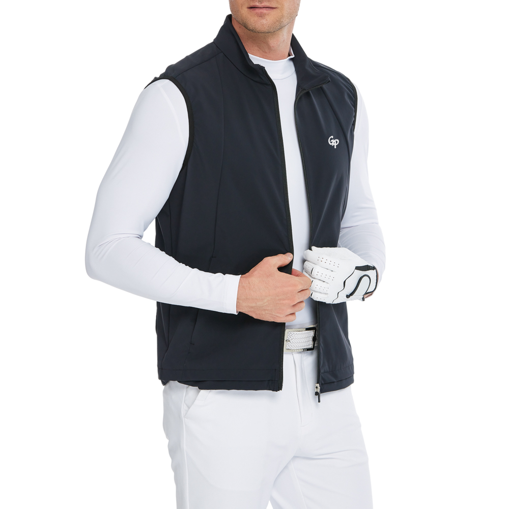 Men's lightweight windproof and water-repellent vest (black)