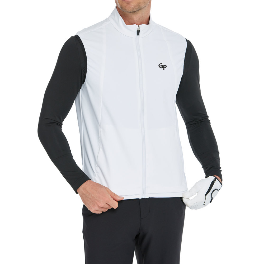 Men's lightweight windproof and water-repellent vest (white)