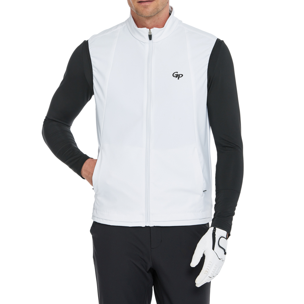 Men's lightweight windproof and water-repellent vest (white)