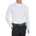 Men's long-sleeved undershirt with a turtleneck (white)