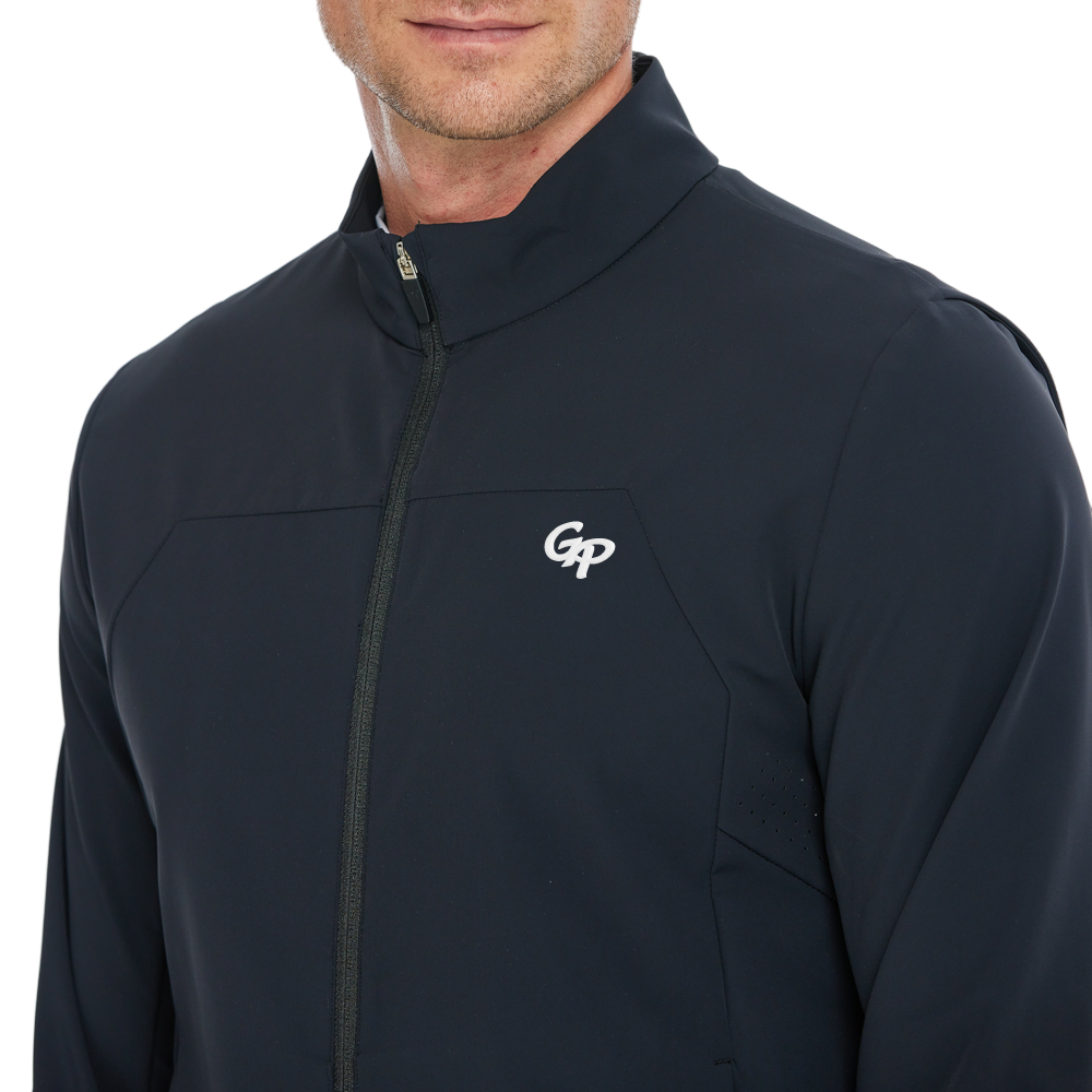 Men's lightweight windproof and water-repellent windbreaker (black)