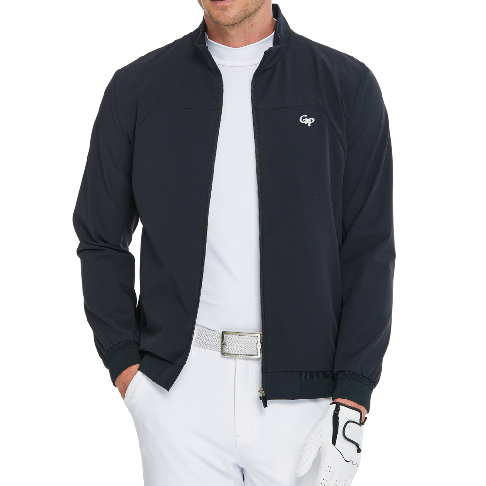 Men's lightweight windproof and water-repellent windbreaker (black)