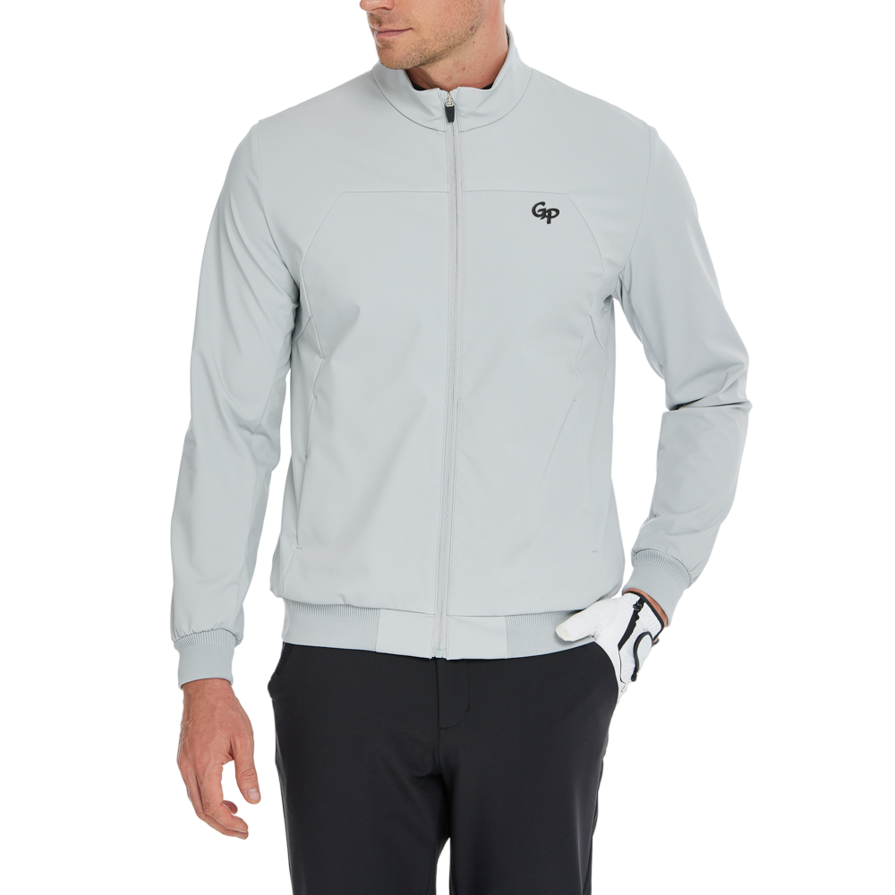 Men's lightweight windproof and water-repellent windbreaker (light gray)