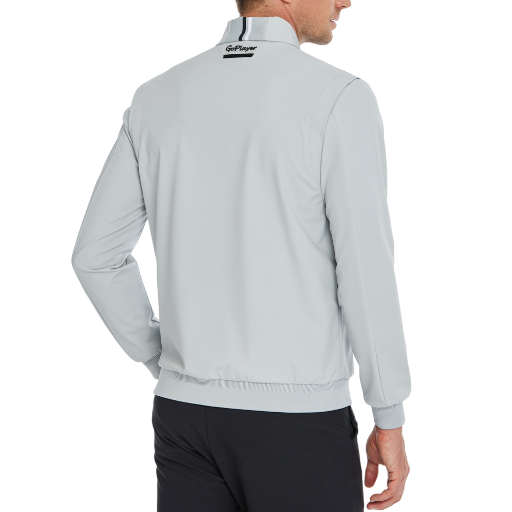 Men's lightweight windproof and water-repellent windbreaker (light gray)