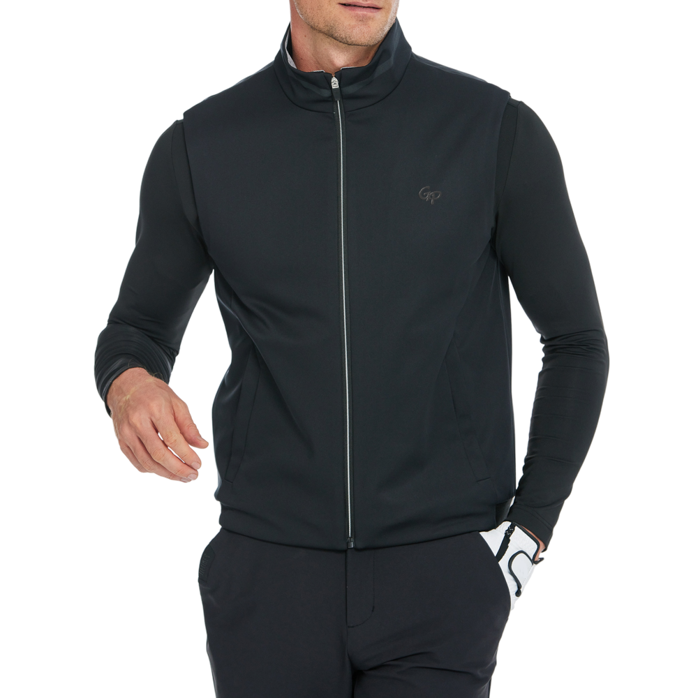 Men's Volcanic Rock Fleece-Soled Warm Vest (Black)