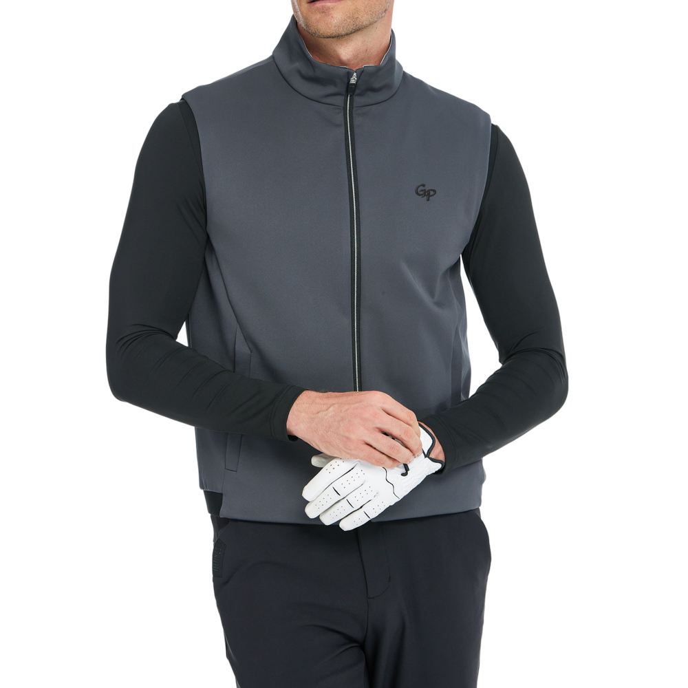 Men's Volcanic Rock Fleece-Soled Warm Vest (Dark Gray)