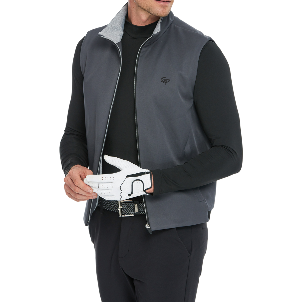 Men's Volcanic Rock Fleece-Soled Warm Vest (Dark Gray)