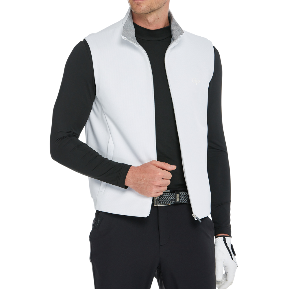 Men's Volcanic Rock Fleece-Soled Warm Vest (White)