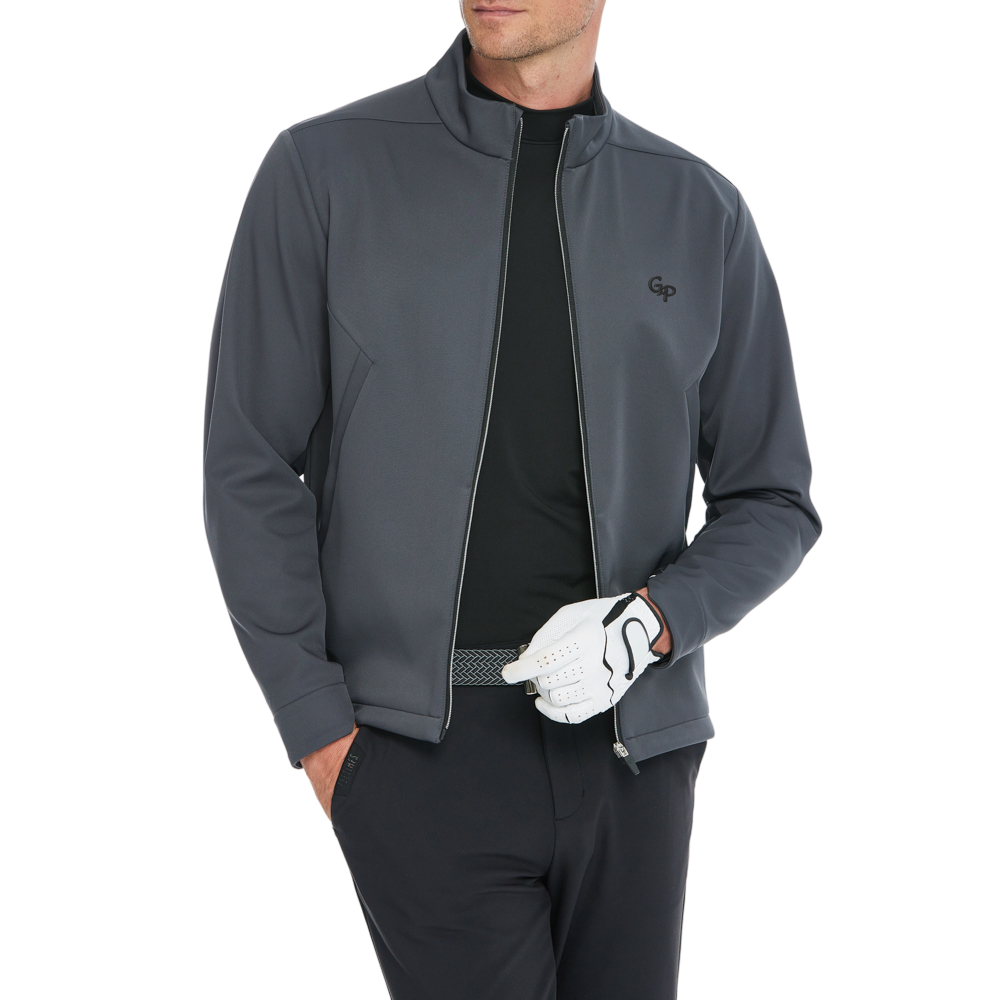 メンズ ボルカニックロック フリース裏地 ウォームジャケット (ダークグレー)