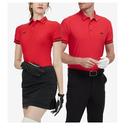 GoPlayer Women's Golf Ultra-Stretch Short-Sleeve Top (Red)