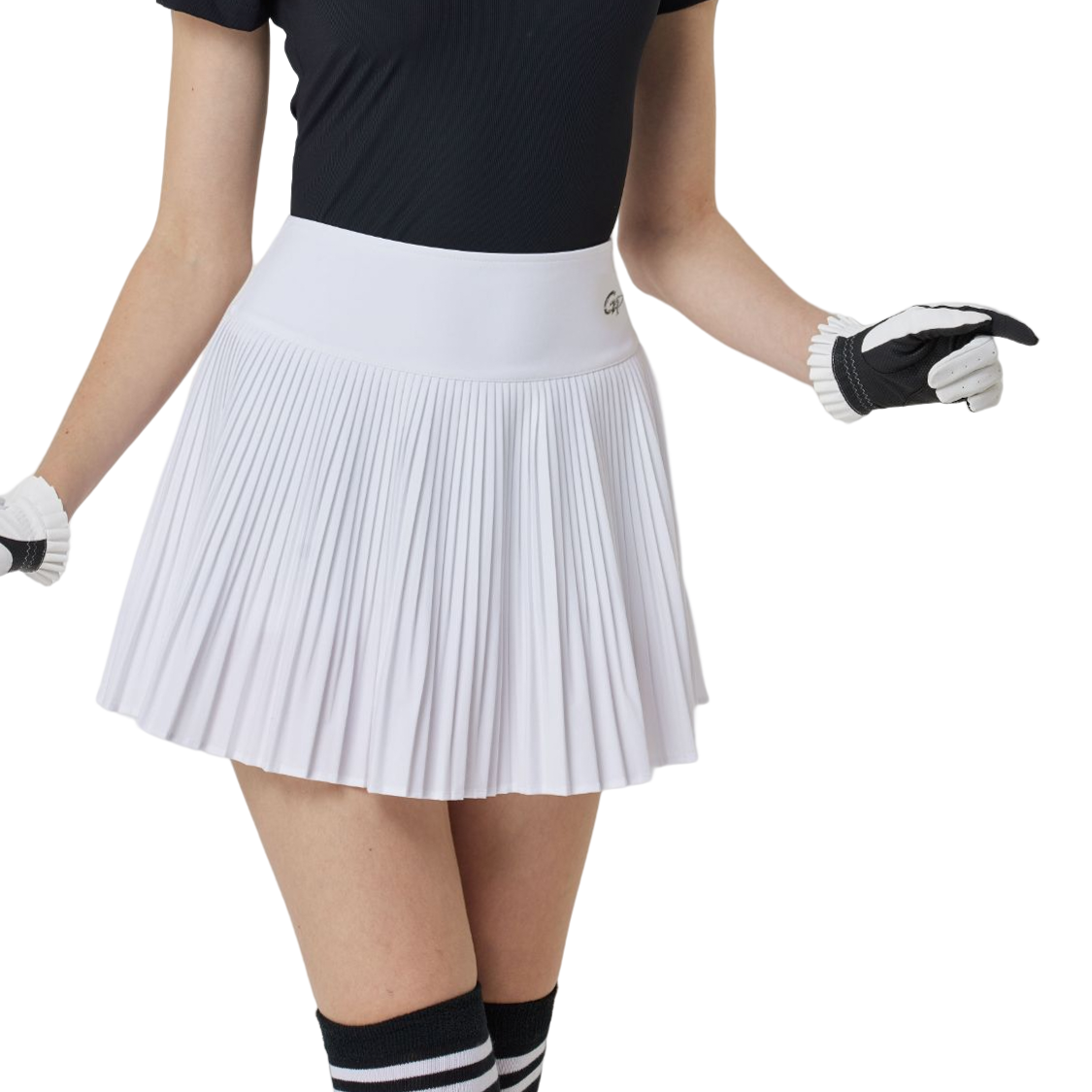 GoPlayer Ladies Golf Pleated Skirt (White)