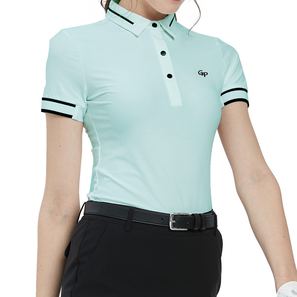 GoPlayer Women's Golf Ultra-Stretch Short-Sleeve Top (Light Green)