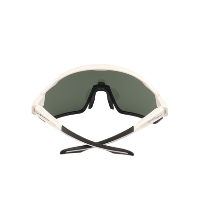 GoPlayer Big Frame Sunglasses (White Black Frame Green Film)