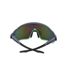 GoPlayer ラージ フレーム サングラス (ブルーとグリーンのフレームにグリーンのメッキ)