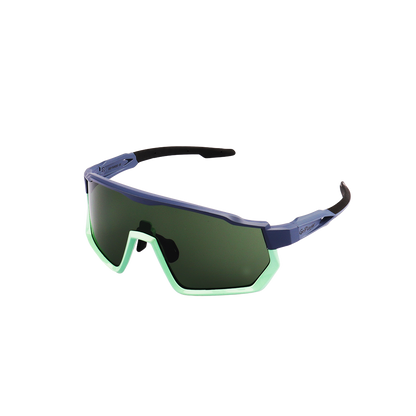 GoPlayer Large Frame Sunglasses (Blue Green Frame Green Film)