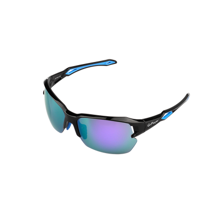 GoPlayer Half Frame Sunglasses (Black Frame Purple Plated)