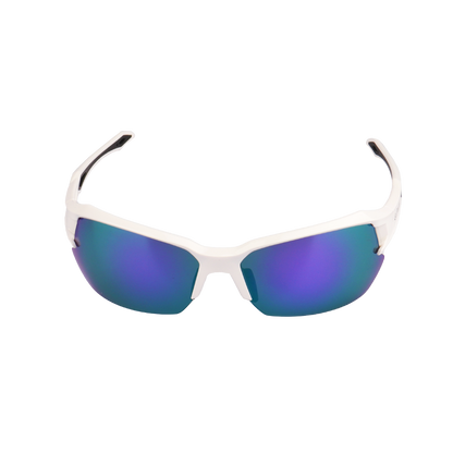 GoPlayer Half Frame Sunglasses (White Frame Purple Plated)