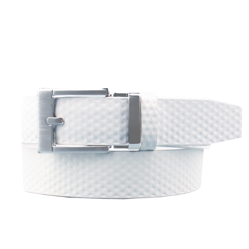 GoPlayer エンボスボール柄ワイドスライドバックルベルト (ホワイト)