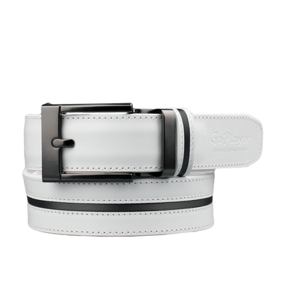 GoPlayer Wide Slide Buckle Black Golf Belt (Red Stripe)